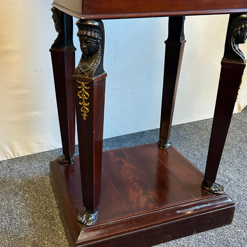 Arredo neoclassico Impero in mogano con piano in marmo